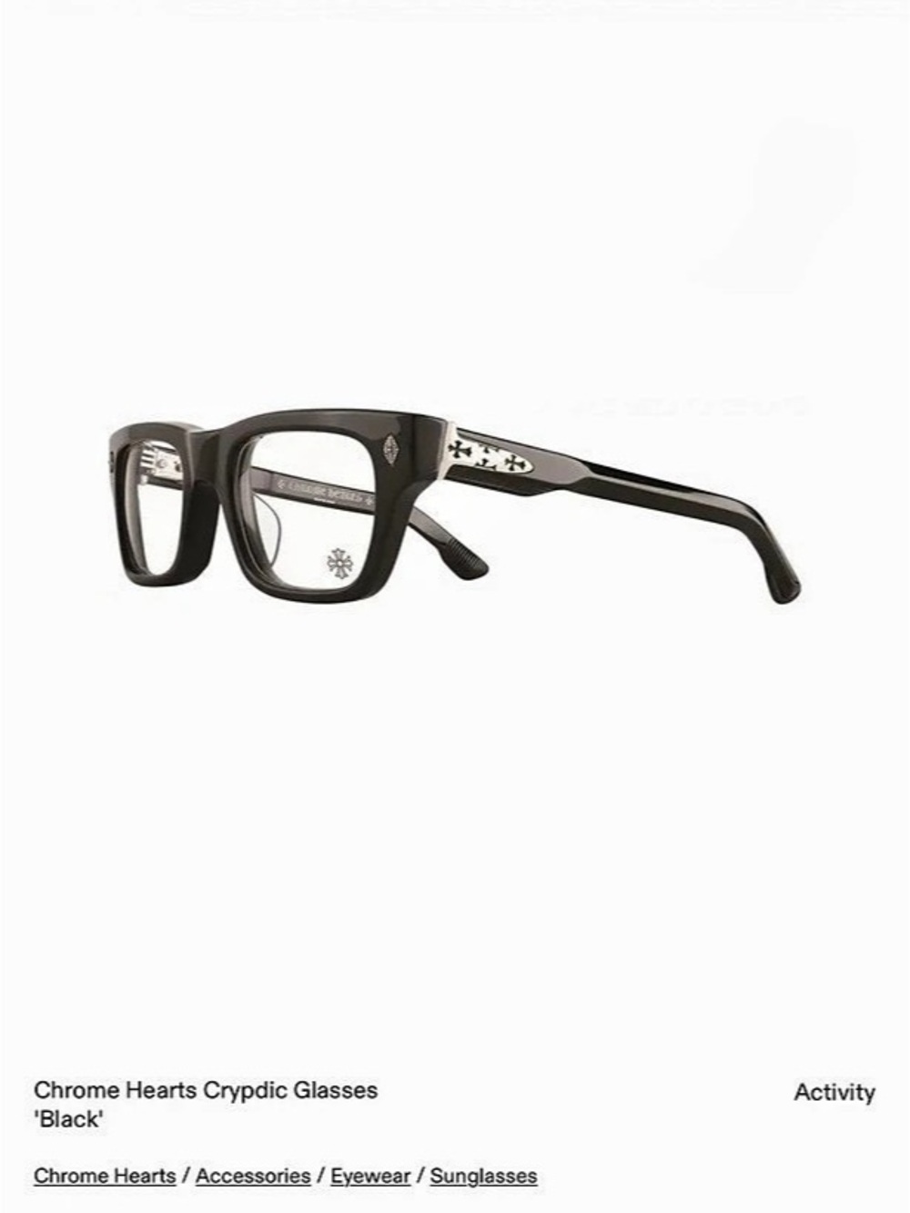 Chrome Hearts Crypdic Glasses Black & Silver Sunglasses